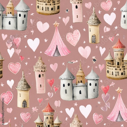 fairy tale castle and princess