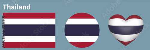 set flag of Thailand icon vector illustration 