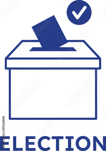 Voting ballot box with checkmark on transparent background for election concept