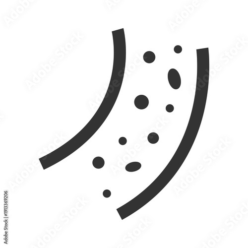 Blood vessel minimal line icon. Artery and capillary tube illustration of human cardiovascular flow.