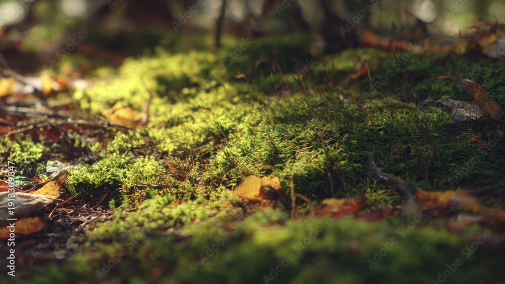 Obraz premium Lush Green Moss in Forest