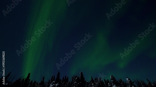 Wallpaper Mural Real-time footage of aurora borealis northern lights in Fairbanks, Alaska USA Torontodigital.ca