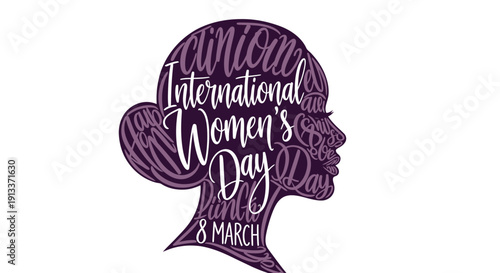 International Women's Day Celebration with Female Silhouette.