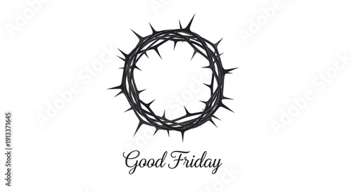 Crown of Thorns Symbolizing Good Friday and Christian Faith.