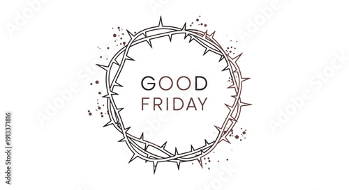Good Friday symbol with crown of thorns illustration.