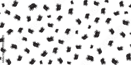 Abstract Black Spots Pattern on White Background - Minimalist Design