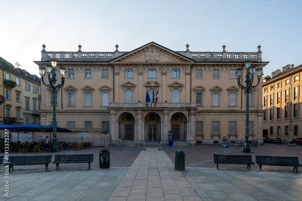 Obraz premium Giuseppe Verdi State Music Conservatory facade - Turin, Italy