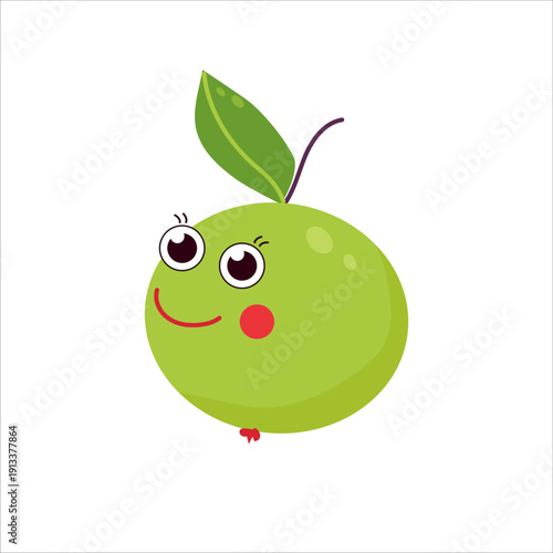 Summer fruits and berries set in flat line art style. Vector sticker collection for prints, posters and design.