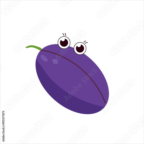 Summer fruits and berries set in flat line art style. Vector sticker collection for prints, posters and design.