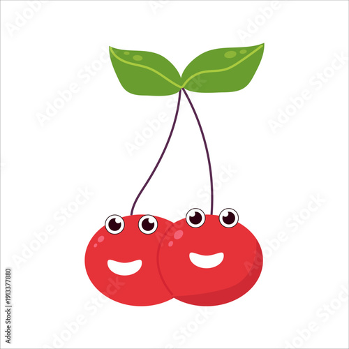 Summer fruits and berries set in flat line art style. Vector sticker collection for prints, posters and design.