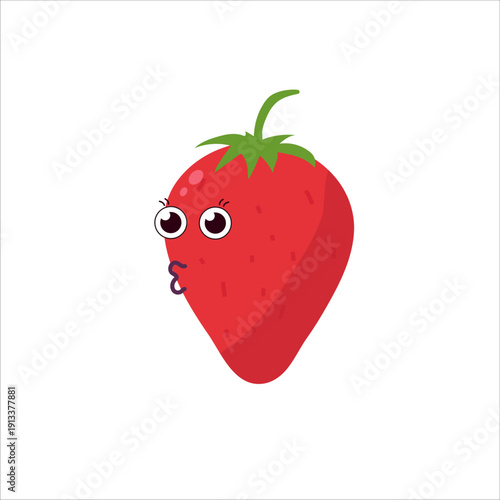 Summer fruits and berries set in flat line art style. Vector sticker collection for prints, posters and design.