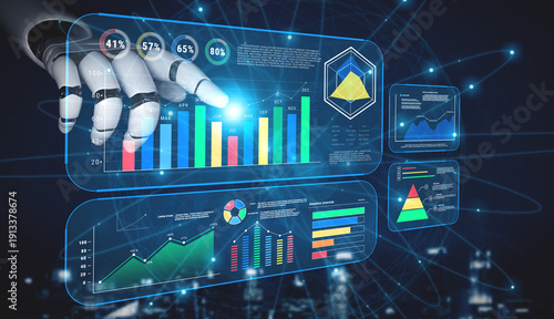 Fotografija An AI powered business intelligence dashboard for data analysis and performance reporting