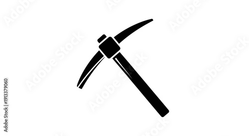 Black Pickaxe Tool for Mining Industry.