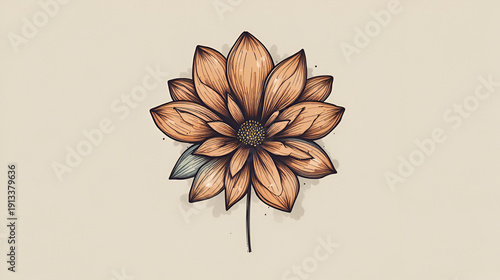 hand drawn vector illustration of an abstract flower