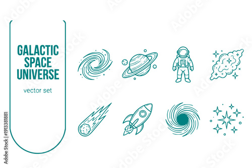 Galactic Space Universe Cosmos Galaxy Outer-Space Cosmic-Universe Space-Galaxy Galactic-Universe Universe-Cosmos Space-Cosmos Vector Set - Space Galaxy