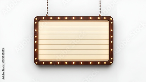 Retro lightbox vector template rectangle form with lightbulb isolated on white background for party poster, banner advertising, promotion and sale billboard, cinema, bar show or restaurant. 10 eps