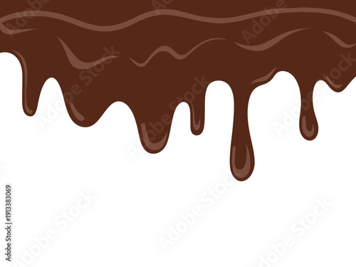 Chocolate Dripping on White Background