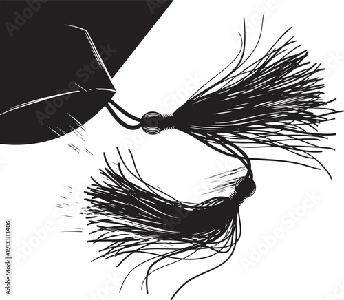 Silhouette of a graduate sitting cross-legged on top of the globe, holding a diploma, representing global education and achievement.