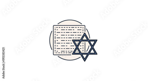 Star of David and Hebrew Text Document.