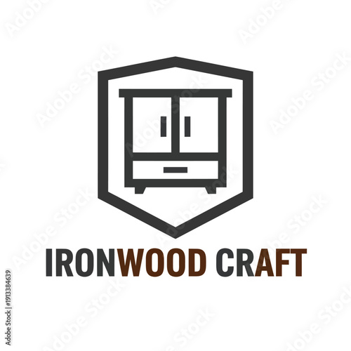 Vintage Industrial Furniture Shield Logo