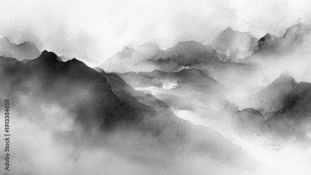 Fototapeta premium Abstract Watercolor Mountains