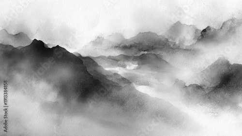 Abstract Watercolor Mountains
