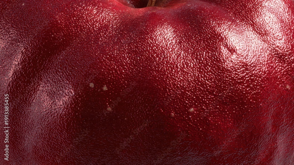 Fototapeta premium Close-Up of a Ripe Red Apple Skin