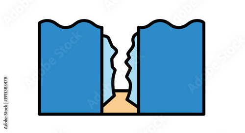 Cracked Iceberg with Exposed Base Illustration.