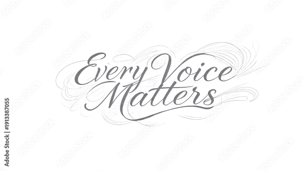 Fototapeta premium Every Voice Matters typography design