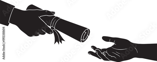 Silhouette of a graduate walking out of an open doorway, signifying a new beginning and the transition from academia to the next stage.