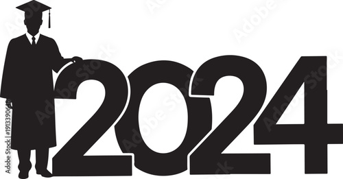 Graduation cap and rolled diploma scroll icon, symbolizing education, achievement, and academic success. Black and white vector illustration.