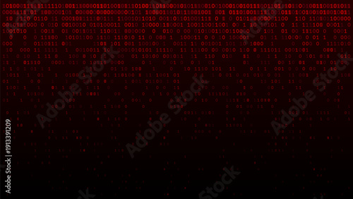 Digital Dissolve - Top-Weighted Crimson Binary Erosion and Cyberpunk System Breach