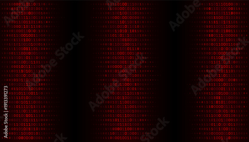Digital Triptych - Crimson Binary Pillars and Cyberpunk Triple Stream Network