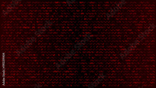 Crimson Cipher - High-Density Red Binary Stream with Cryptic Malfunction Symbols