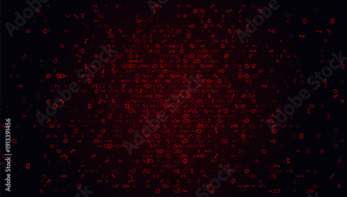 Crimson Constellation - Scattered Binary Fragments in a Cyberpunk Void