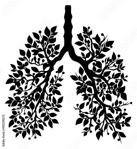 Lungs tree branches respiratory anatomy