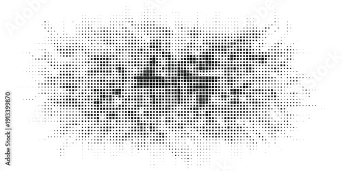 Abstract black square pixel horizontal wave pattern, flowing geometric mosaic background, minimal digital texture, modern technology inspired dynamic grid design, monochrome vector wallpaper