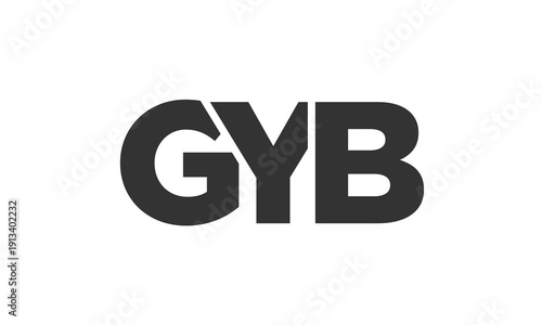 GYB logo design template with strong and modern bold text. Initial based vector logotype featuring simple and minimal typography. Trendy company identity.