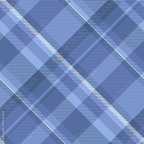 Pillow textile background texture, elegant seamless fabric vector. Warp pattern tartan plaid check in blue and white colors.