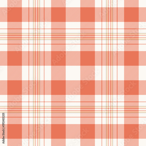 Tidy seamless background plaid, flooring vector textile check. Colourful fabric pattern texture tartan in white and red colors.