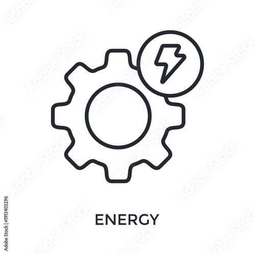 Energy Icon Outline Style. Vector Illustration For Graphic Design