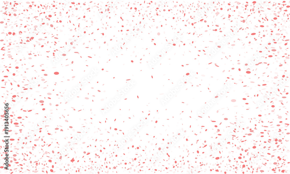 Naklejka premium Delightful blush pink confetti scattered on white background. Perfect for celebratory designs, wedding invitations, or adding a festive touch to any project.