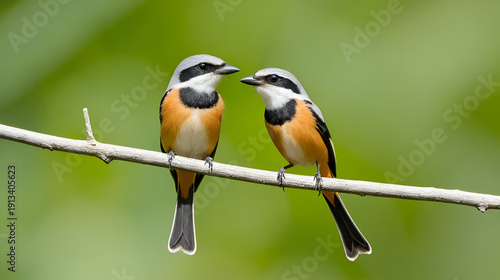 A  long-tailed shrike or rufous-backed shrike (Lanius schach)