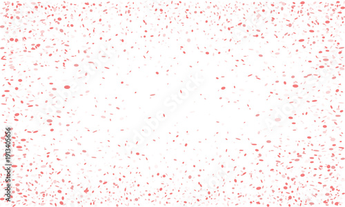 Delightful blush pink confetti scattered on white background.  Perfect for celebratory designs, wedding invitations, or adding a festive touch to any project.