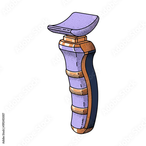 Vector illustration of a unique abstract sensory fidget toy, a handheld device for tactile stimulation, stress relief, featuring ergonomic sleek modern design