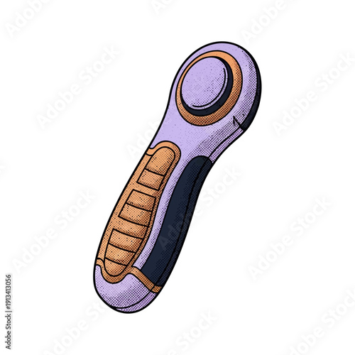 Vector illustration of a sleek, ergonomic handheld sensory device. Ideal for personal well-being or interactive use, this modern gadget features a futuristic design and intuitive interface
