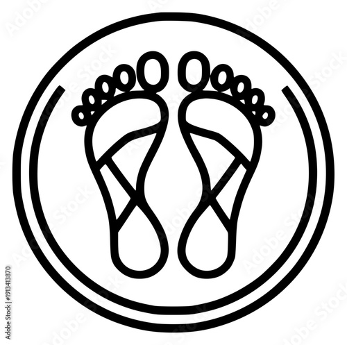 Footprints circle podiatry medical icon