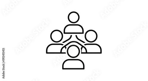 Simple line icon of teamwork collaboration.