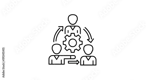 People Working Team Collaboration Icon.