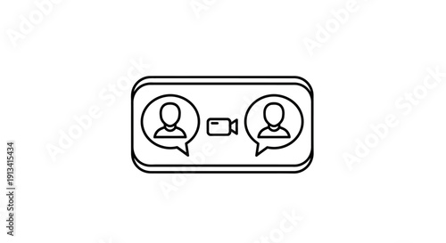 Video conference call chat icon.